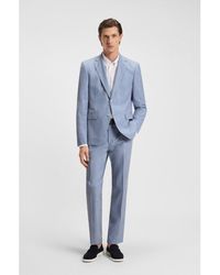 BOSS - Regular-Fit Suit With All-Over Pattern - Lyst