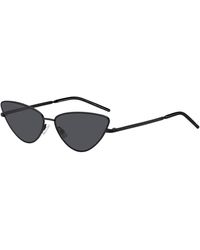 BOSS - Cat-eye Sunglasses In Black Steel With Signature Detailing - Lyst