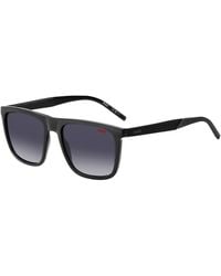 HUGO - Black-acetate Sunglasses With Patterned Temples - Lyst
