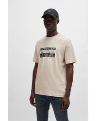 BOSS - Regular-fit T-shirt In Cotton With Seasonal Artwork - Lyst