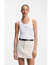 HUGO - Extra-Slim-Fit Tank Top With Puff-Print Logo - Lyst