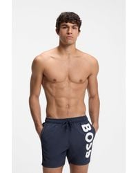 BOSS - Quick-Drying Swim Shorts With Printed Logo - Lyst