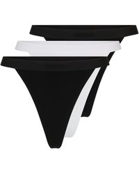 HUGO - Triple-pack Of String Briefs In Stretch Modal With Logo Waistband - Lyst