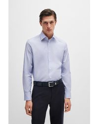 BOSS - Regular-fit Shirt In Easy-iron Striped Stretch Cotton - Lyst