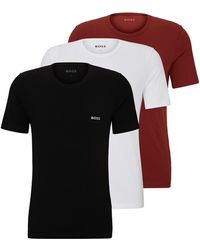 BOSS - Three-pack Of Underwear T-shirts In Cotton Jersey - Lyst