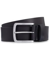 BOSS - Riem Van Italiaans Leer Met Logogravure Op Gesp - Lyst