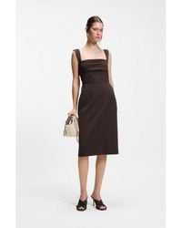 BOSS - Slim-Fit Jersey Dress With Layered Detail - Lyst