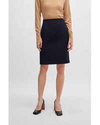 BOSS - Slim-fit Pencil Skirt In Virgin Wool - Lyst