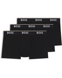 BOSS - Lot de trois boxers courts en coton stretch ornés de logos à la taille - Lyst