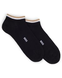 BOSS - Two-pack Of Ankle-length Socks With Signature Stripe - Lyst