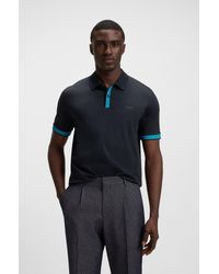 BOSS - Dark Blue Men's Polo Shirts Size L - Lyst