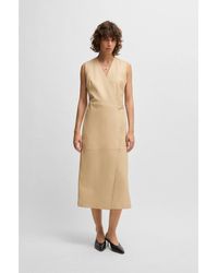 BOSS - Wrap-Front Shift Dress - Lyst
