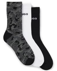 HUGO - Three-Pack Of Short-Length Socks With Logo Details - Lyst