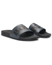 BOSS - Italian-made Slides With Large Logo Detail - Lyst