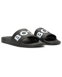 BOSS - In Italië Vervaardigde Slippers Met Groot Logodetail - Lyst