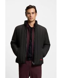 HUGO - Quilted Jacket With Logo Detail - Lyst