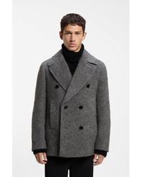 HUGO - Double-Breasted Coat - Lyst
