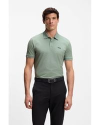 BOSS - Cotton-Piqué Polo Shirt With Printed Pattern - Lyst
