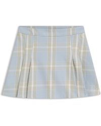 HUGO - Geplooide Minirok Van Geruit Katoenen Twill - Lyst