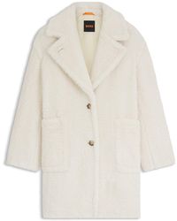 BOSS - Teddy-Mantel Mit Verstellbarem Kragen - Lyst