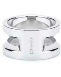 BOSS by HUGO BOSS Cut-out Ring In Stainless Steel With Engraved Logo - White