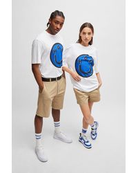 HUGO - Cotton-jersey T-shirt With Happy Logo Artwork - Lyst