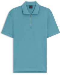 BOSS - Poloshirt Aus Piqué Mit Reißverschluss Am Kragen - Lyst