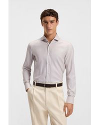 BOSS - Light Beige Men's Shirts Size 15 - Lyst
