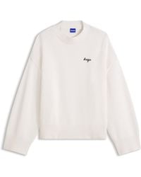 HUGO - Oversized-Fit Strickpullover Mit Script-Logo - Lyst