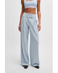 HUGO - Extra-long-length Trousers In Pinstripe Stretch Fabric - Lyst