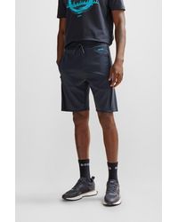 BOSS - Regular-fit Shorts With Contrasting Logo Print - Lyst