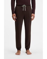 BOSS - Stretch-Cotton Tracksuit Bottoms With Embroidered Logo - Lyst