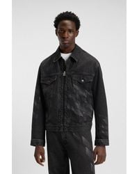HUGO - X Rb-Denim Jacket With Lasered Pattern - Lyst