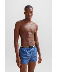BOSS - Two-pack Of Cotton Pyjama Shorts With Signature Waistbands - Lyst