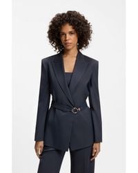 HUGO - Regular-Fit Blazer With Buckled Belt - Lyst