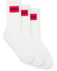 HUGO - Three-Pack Of Short Socks With Logo Labels - Lyst