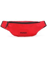 HUGO Belt Bag In Recycled Nylon With Red Logo Label