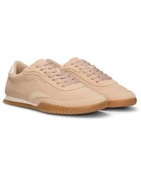 BOSS - Sneakers Van Suède Met Leren Hielstuk - Lyst