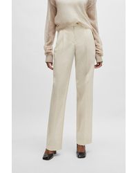 BOSS - Formal Trousers In A Cotton Blend - Lyst
