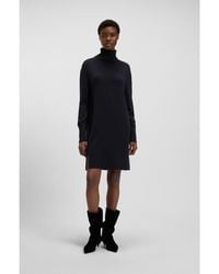 BOSS - Split-Rollneck Sweater Dress - Lyst
