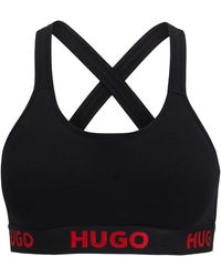 HUGO - Sport-BH aus Stretch-Baumwolle mit sich wiederholenden Logos - Lyst