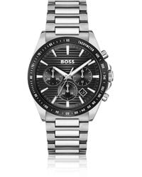 BOSS - Chronograaf Met Zwarte Wijzerplaat En Polsband Met H-Schakels - Lyst