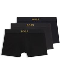 BOSS - Gift-Boxed Three-Pack Of Stretch-Cotton Trunks - Lyst