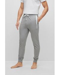 BOSS - Cotton-terry Tracksuit Bottoms With Stripe And Logo - Lyst