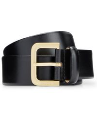 HUGO - Italian-leather Belt With Engraved Pin Buckle - Lyst