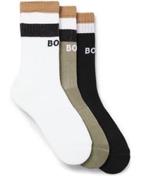 BOSS - Set Van Drie Paar Korte Sokken Met Kenmerkende Strepen - Lyst