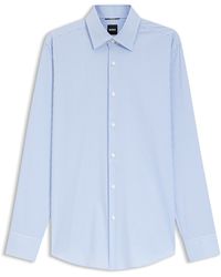 BOSS - Slim-Fit Overhemd Van Geruit Hoogwaardig Stretchmateriaal - Lyst