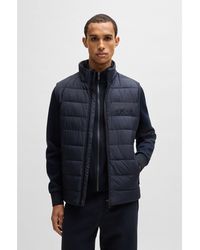 BOSS - Water-Repellent Gilet With Tonal Logo - Lyst