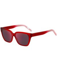 HUGO - Red-acetate Sunglasses With Degradé Temples - Lyst