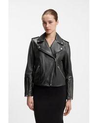 HUGO - Straight-Fit Biker Jacket - Lyst